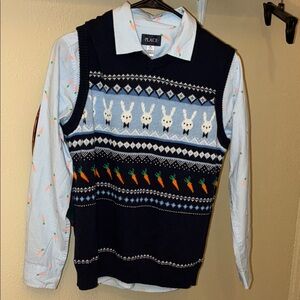 The Children's Place  Boys Navy sweater vest can be worn with or without vest!